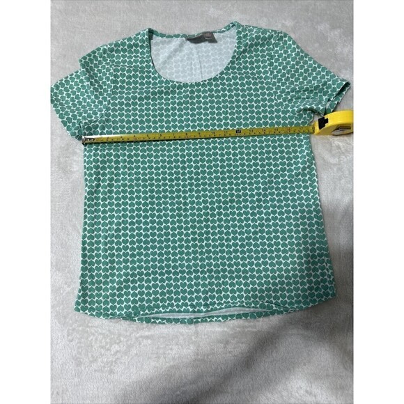 Chico's Mint Green and White Heart Print Short Sleeve Tee Size 0 (Small 8/10) - Picture 4 of 5
